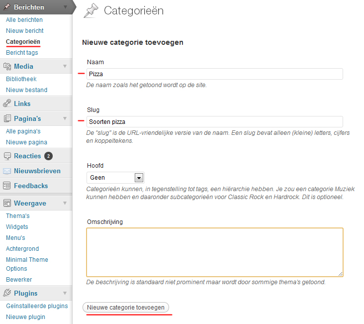 categorie-maken-wordpress