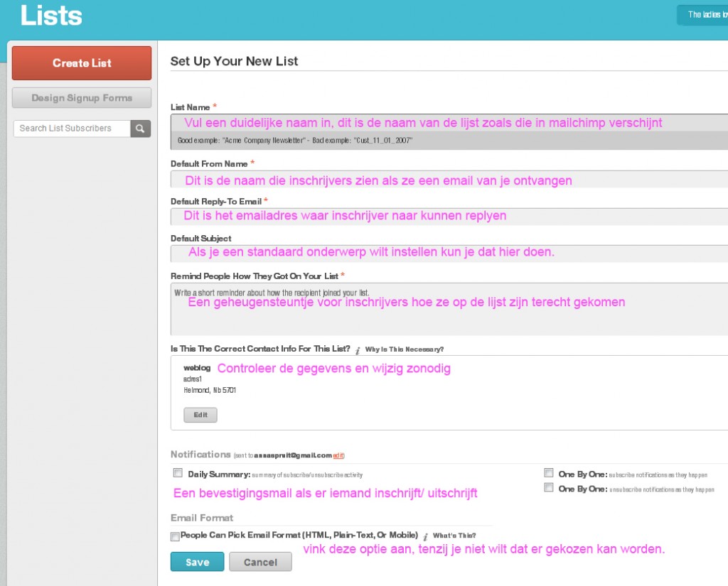 maak-emaillijst-mailchimp-nieuwsbrief-wordpress